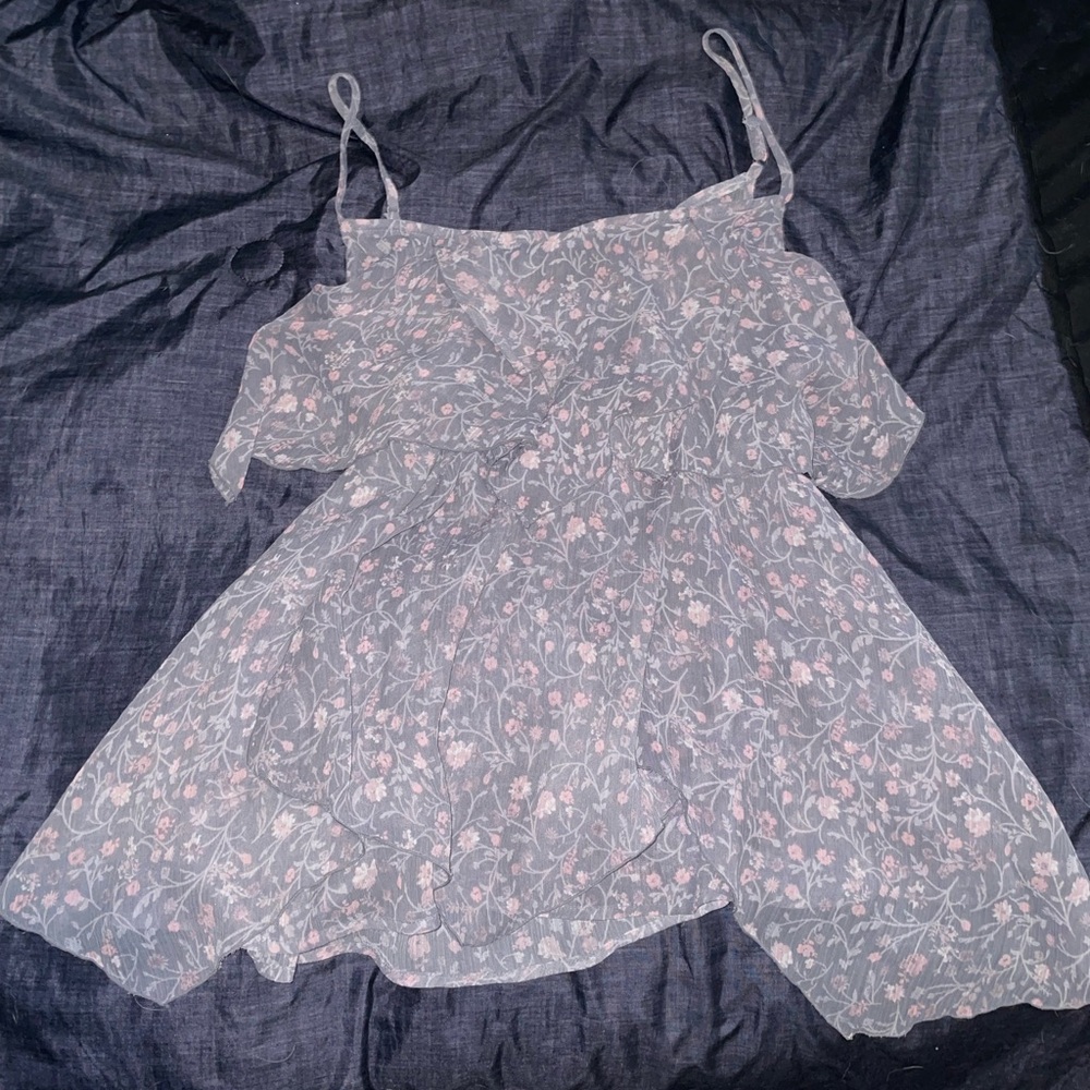 Maurices Floral Blouse in Pink and Gray